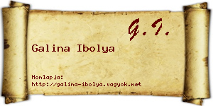 Galina Ibolya névjegykártya